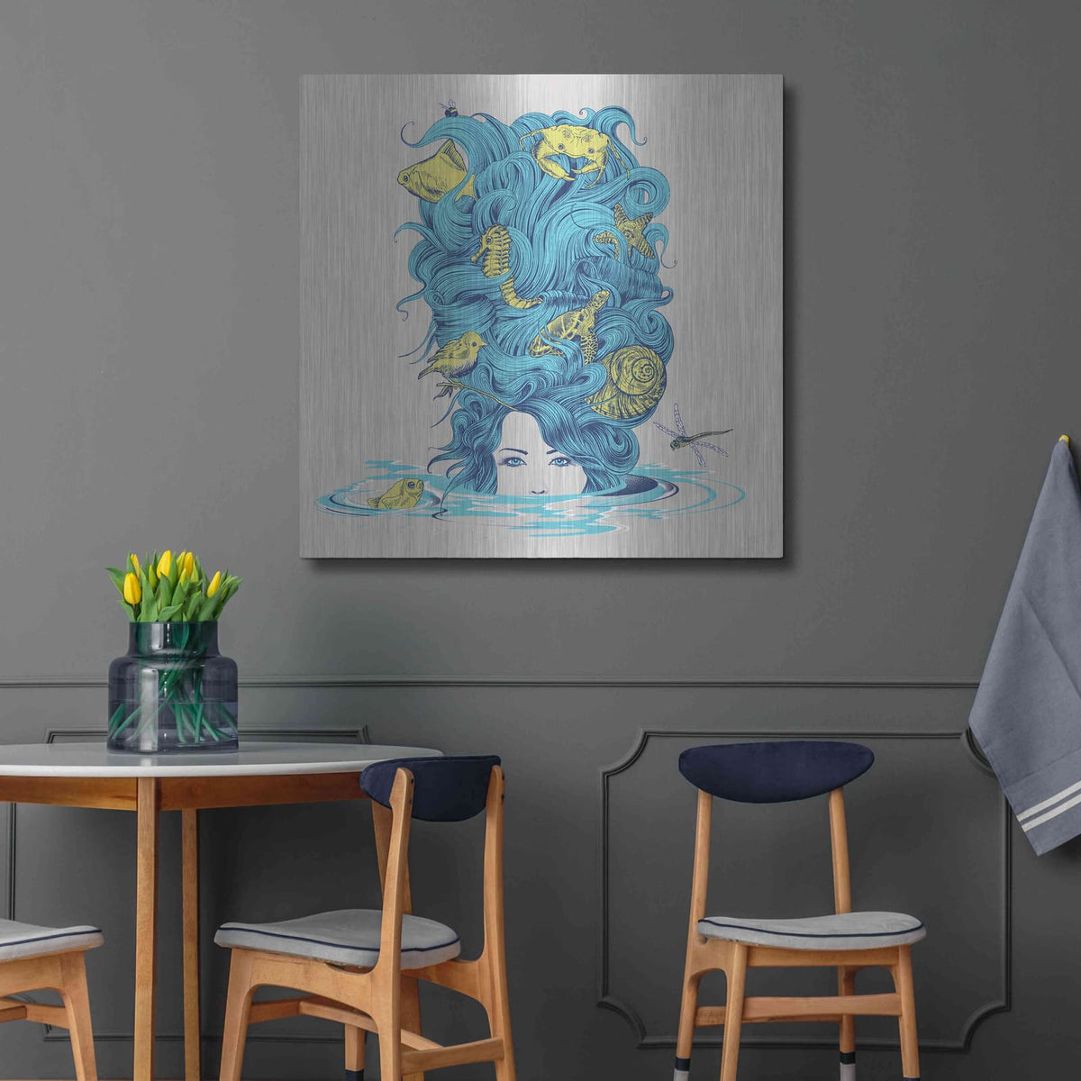 'The Ocean Queen' by Rachel Caldwell – Metal Wall Art, 36x36 room view