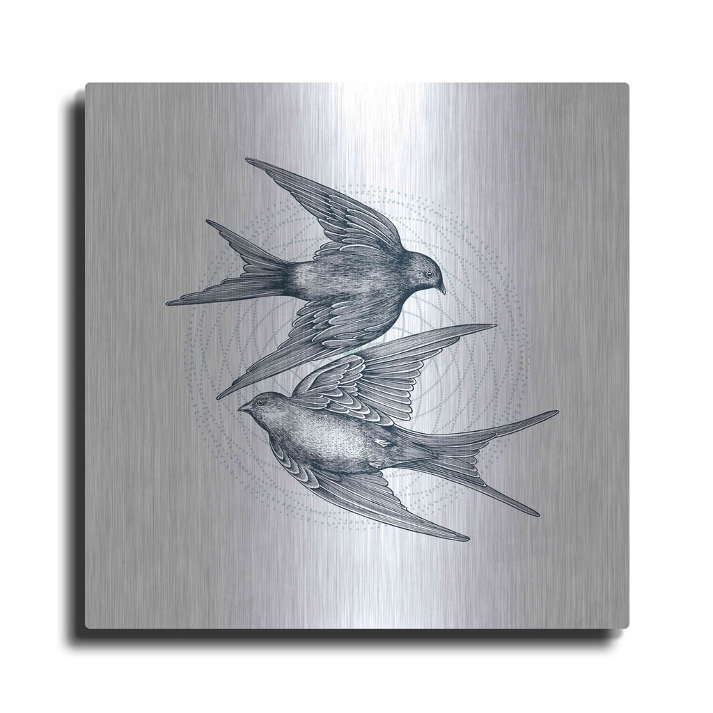 'Swirling Swallows' by Rachel Caldwell – Metal Wall Art