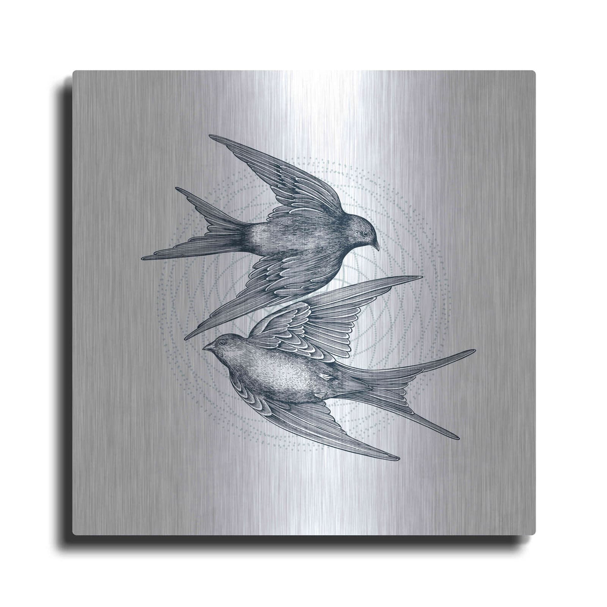 'Swirling Swallows' by Rachel Caldwell – Metal Wall Art