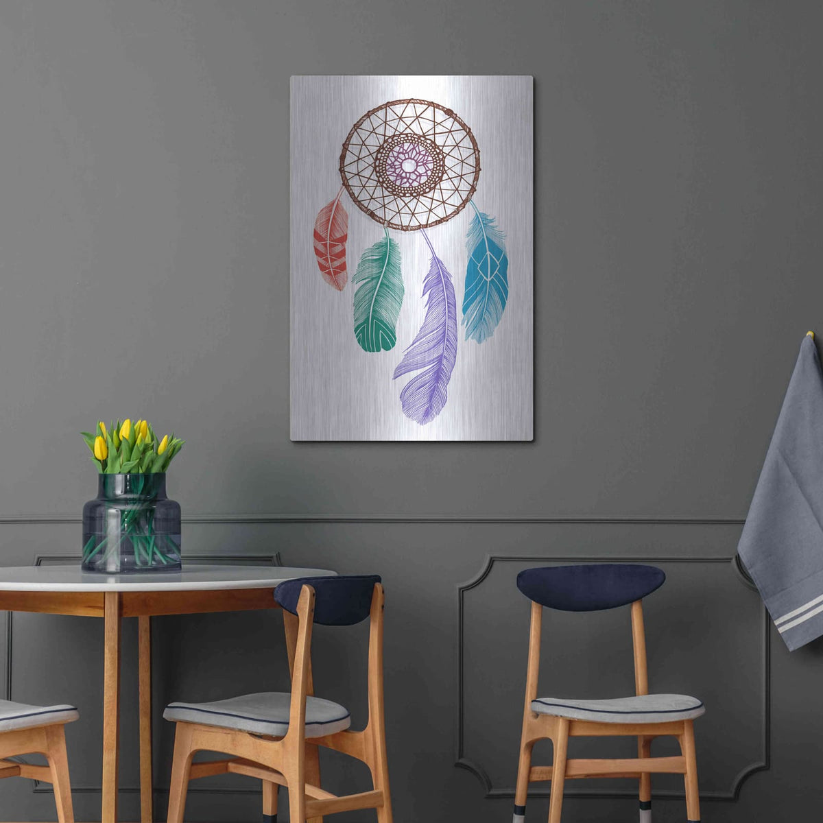 'Stylized Dream Catcher' by Rachel Caldwell – Metal Wall Art, 24x36 room view