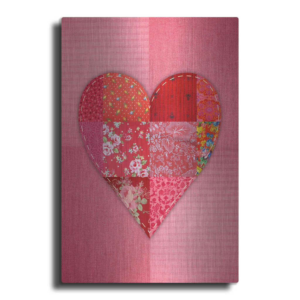 'Patch Heart Pink' by Rachel Caldwell – Metal Wall Art