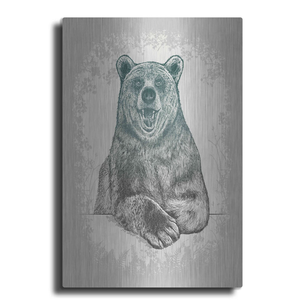'Laughing Bear Etching' by Rachel Caldwell – Metal Wall Art