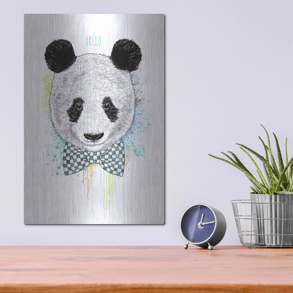 'Hello Panda' by Rachel Caldwell – Metal Wall Art, 12x16 room view