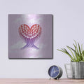 'Heart Wings Pink Sky' by Rachel Caldwell – Metal Wall Art, 12x12 room view