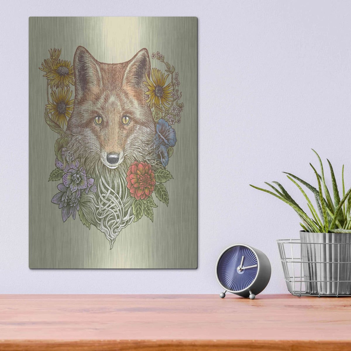 'Fox Garden' by Rachel Caldwell – Metal Wall Art, 12x16 room view