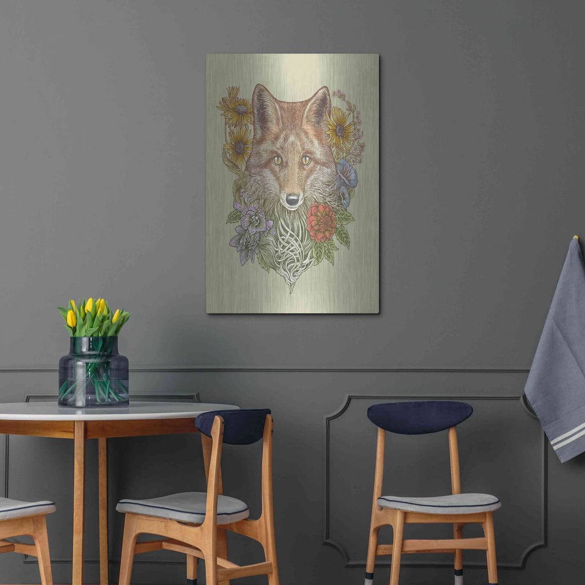 'Fox Garden' by Rachel Caldwell – Metal Wall Art, 24x36 room view