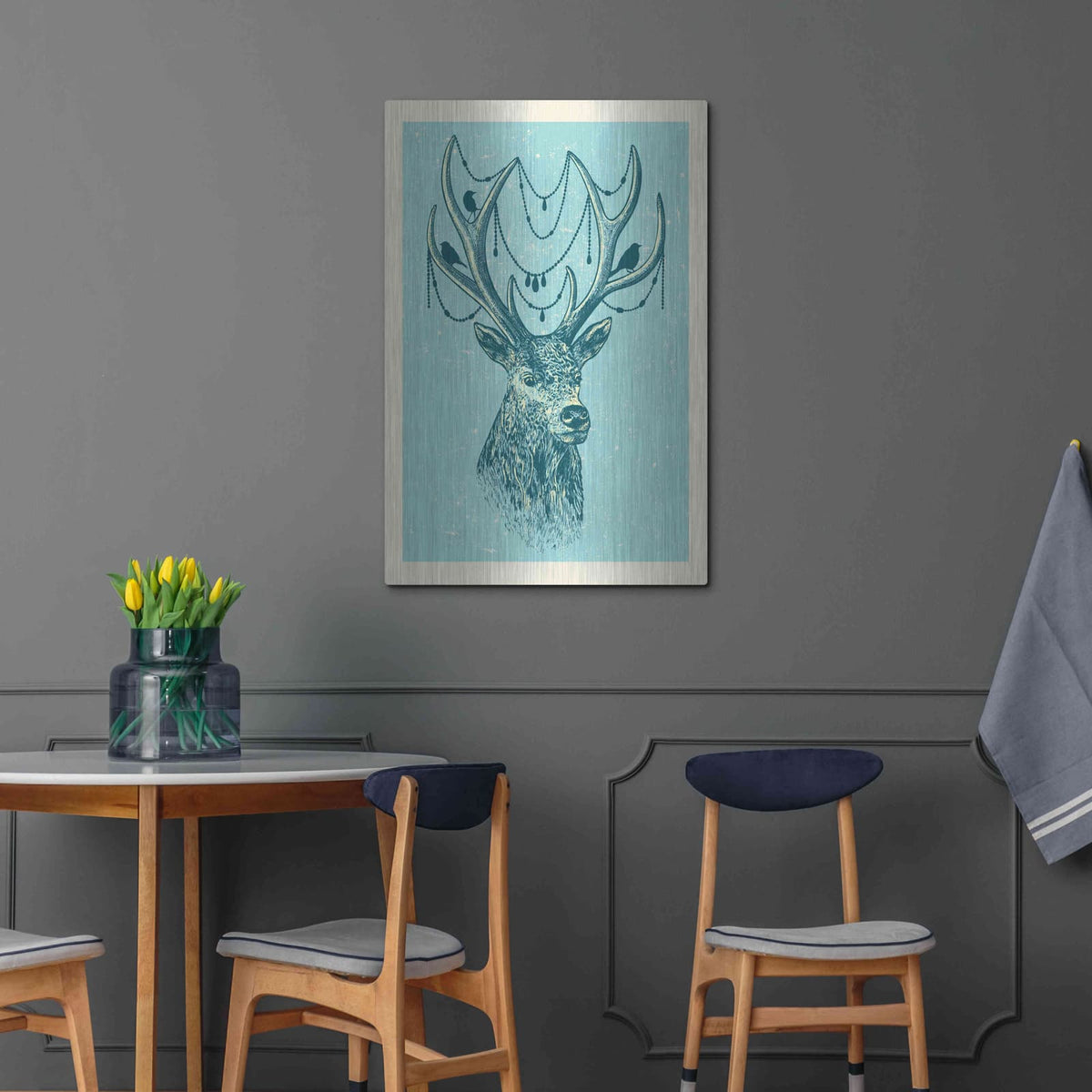 'Festive Reindeer' by Rachel Caldwell – Metal Wall Art, 24x36 room view