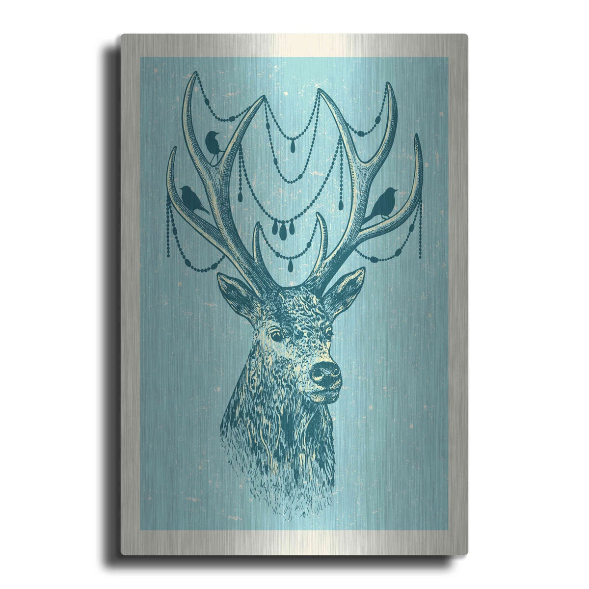 'Festive Reindeer' by Rachel Caldwell – Metal Wall Art
