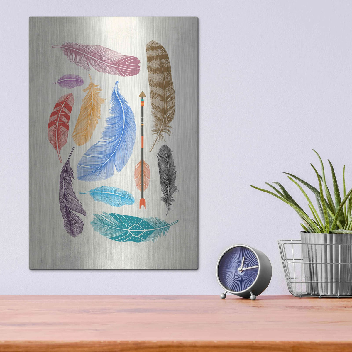 'Feather Collection' by Rachel Caldwell – Metal Wall Art, 12x16 room view