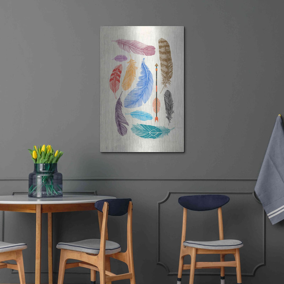'Feather Collection' by Rachel Caldwell – Metal Wall Art, 24x36 room view