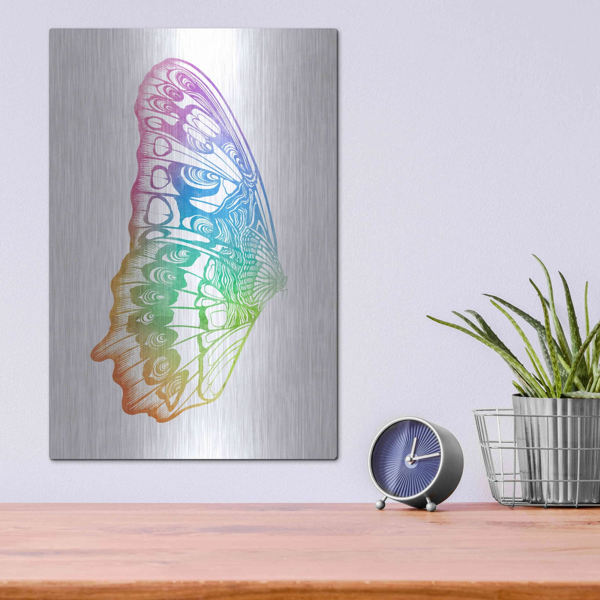 'Butterfly Wing Watercolor' by Rachel Caldwell – Metal Wall Art, 12x16 room view
