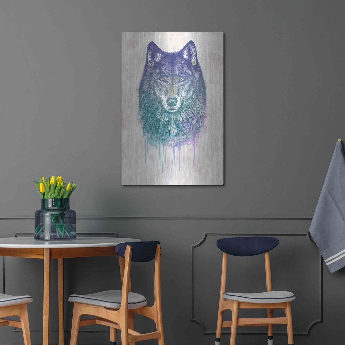 'Wolf Dream' by Rachel Caldwell – Metal Wall Art, 24x36 room view
