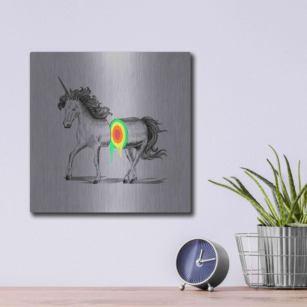 'Unicore' by Rachel Caldwell – Metal Wall Art, 12x12 room view