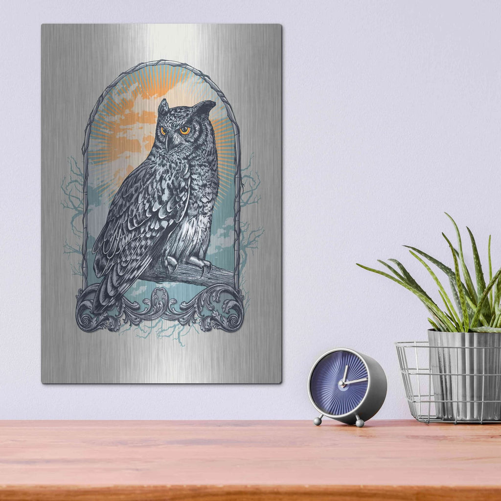 'Twilight Owl' by Rachel Caldwell – Metal Wall Art, 12x16 room view