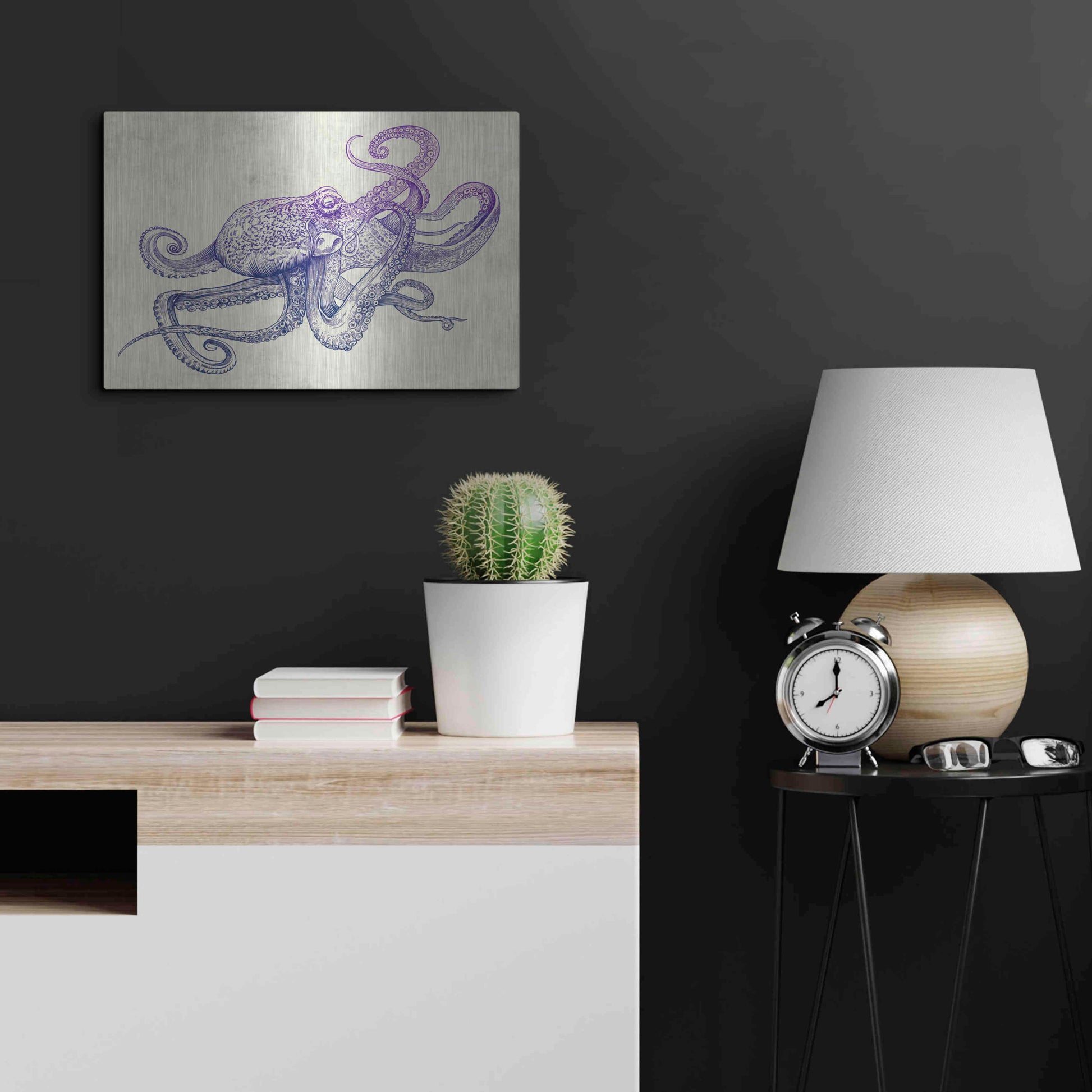 Luxe Metal Art 'Octo-Flow' by Luxe Portfolio, Metal Wall Art,24x16