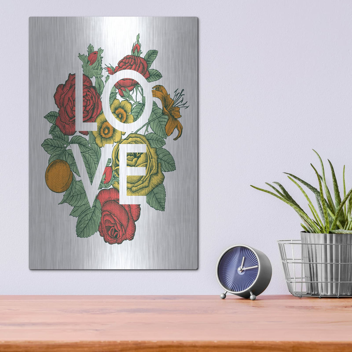'Love' by Rachel Caldwell – Metal Wall Art, 12x16 room view