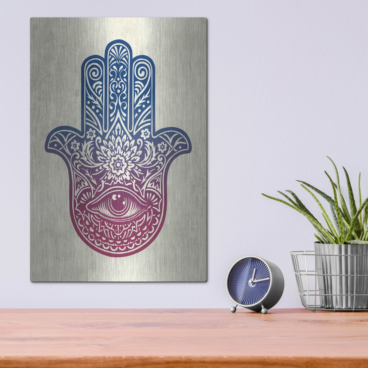 'Hamsa Hand' by Rachel Caldwell – Metal Wall Art, 12x16 room view