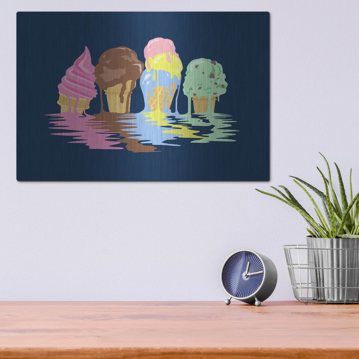 'Ice Cream Dreams' by Rachel Caldwell – Metal Wall Art, 16x12 room view