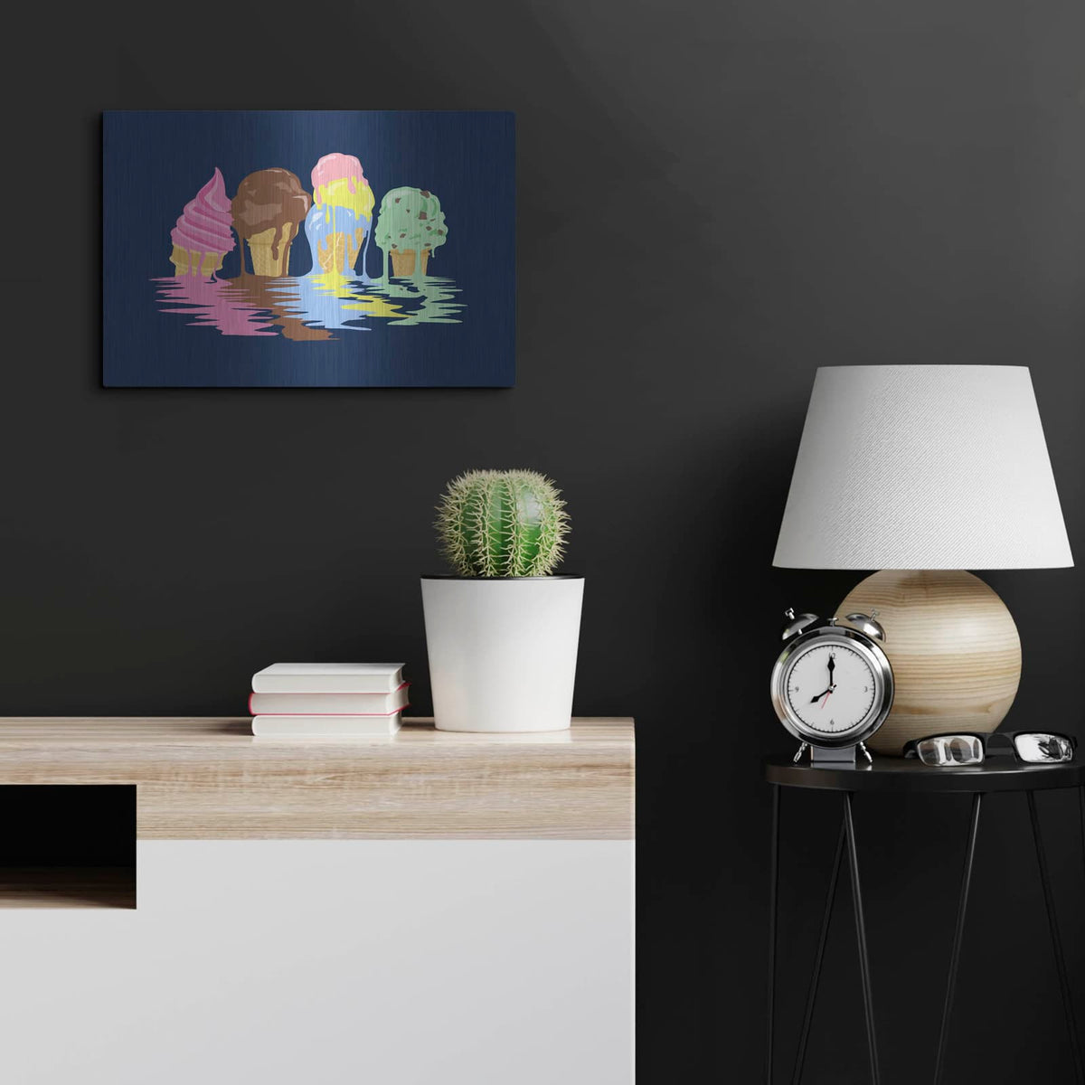 'Ice Cream Dreams' by Rachel Caldwell – Metal Wall Art, 24x16 room view