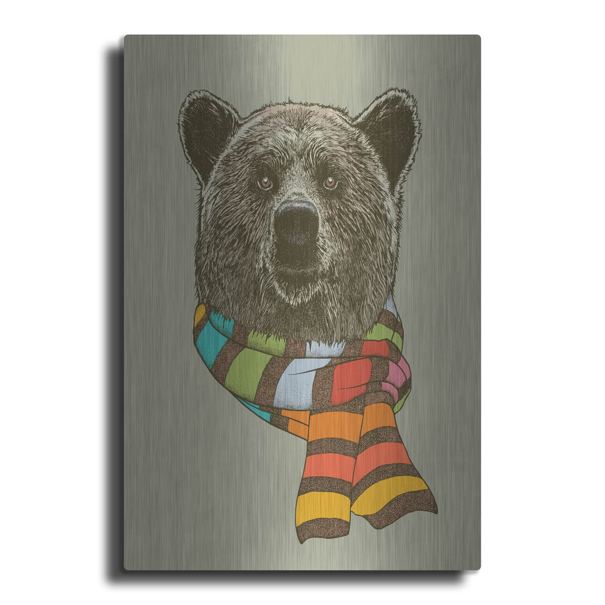 'Bear Scarf' by Rachel Caldwell – Metal Wall Art