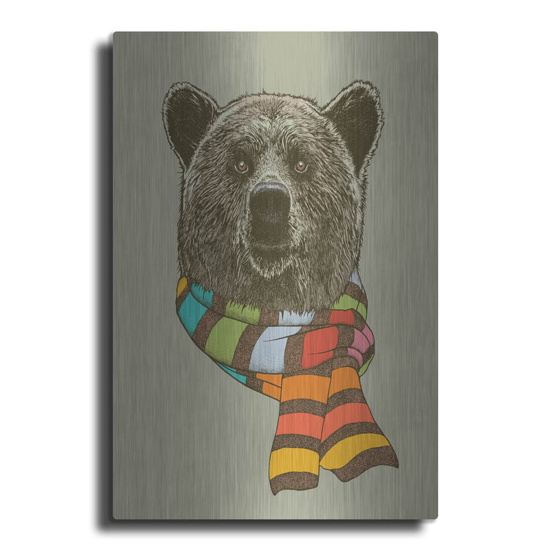 'Bear Scarf' by Rachel Caldwell – Metal Wall Art