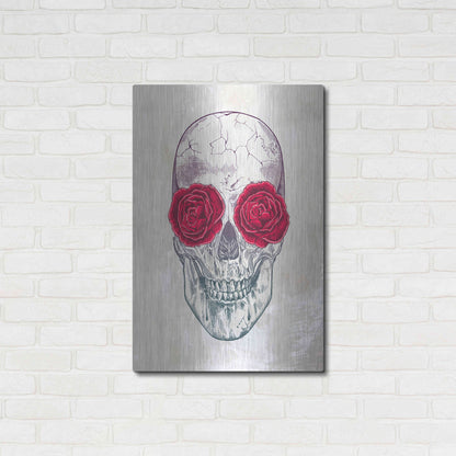 Luxe Metal Art 'Skull Roses' by Luxe Portfolio, Metal Wall Art,24x36