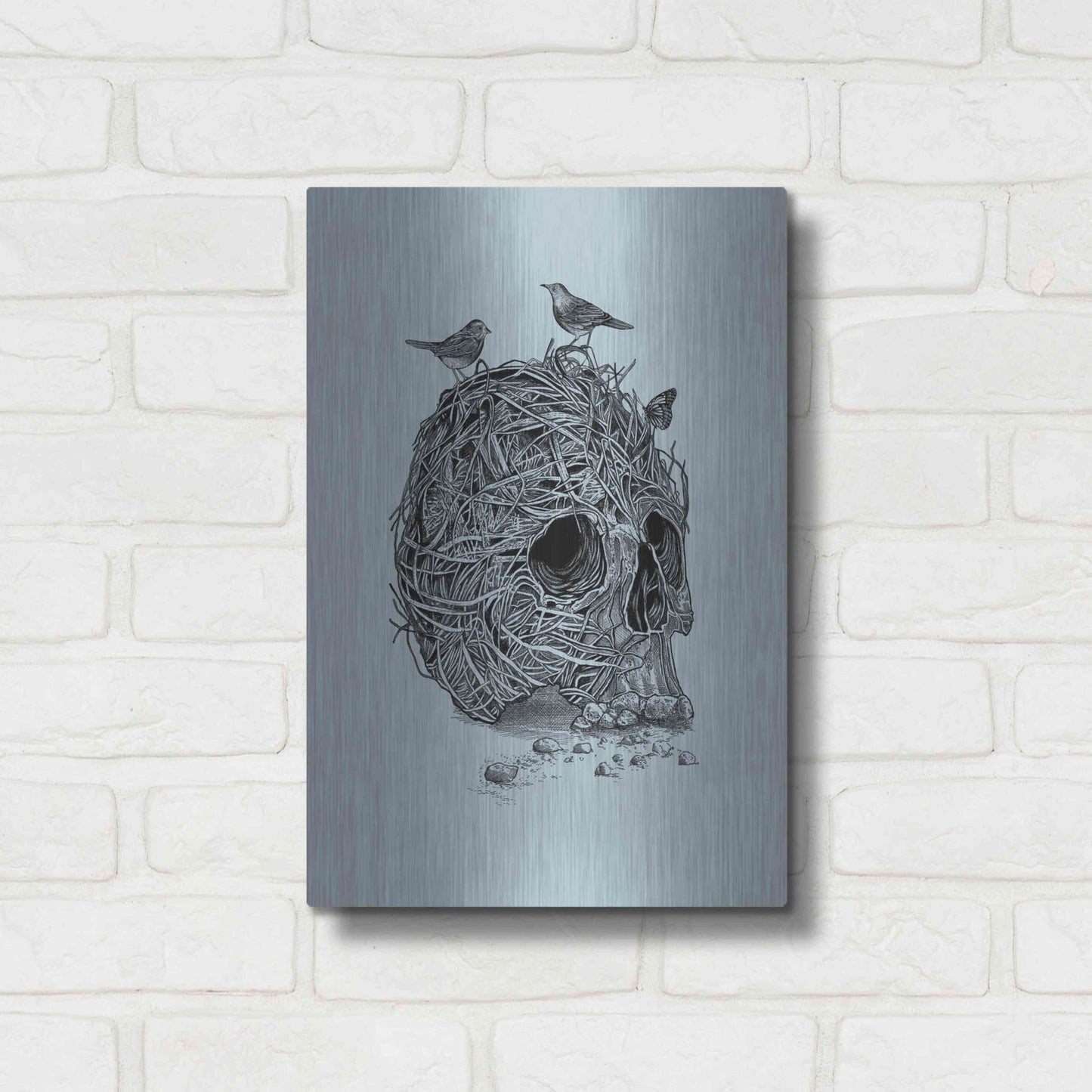 Luxe Metal Art 'Skull Nest' by Luxe Portfolio, Metal Wall Art,12x16