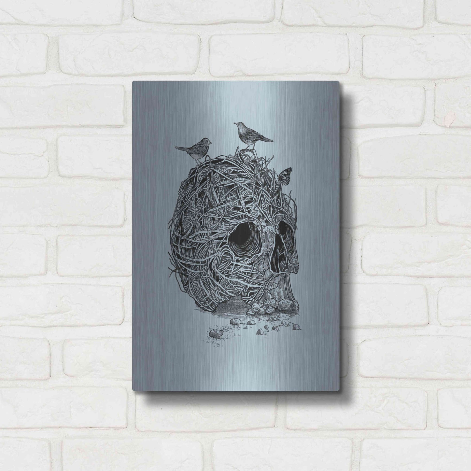 Luxe Metal Art 'Skull Nest' by Luxe Portfolio, Metal Wall Art,12x16