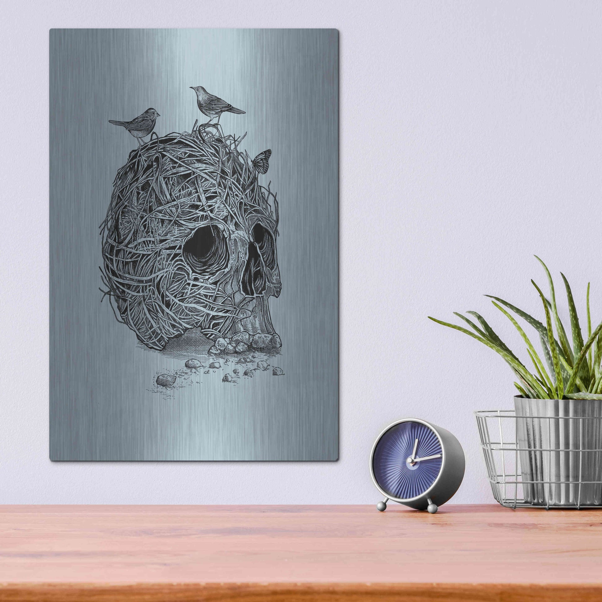 Luxe Metal Art 'Skull Nest' by Luxe Portfolio, Metal Wall Art,12x16