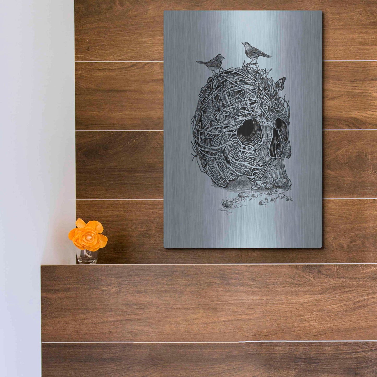 Luxe Metal Art 'Skull Nest' by Luxe Portfolio, Metal Wall Art,12x16