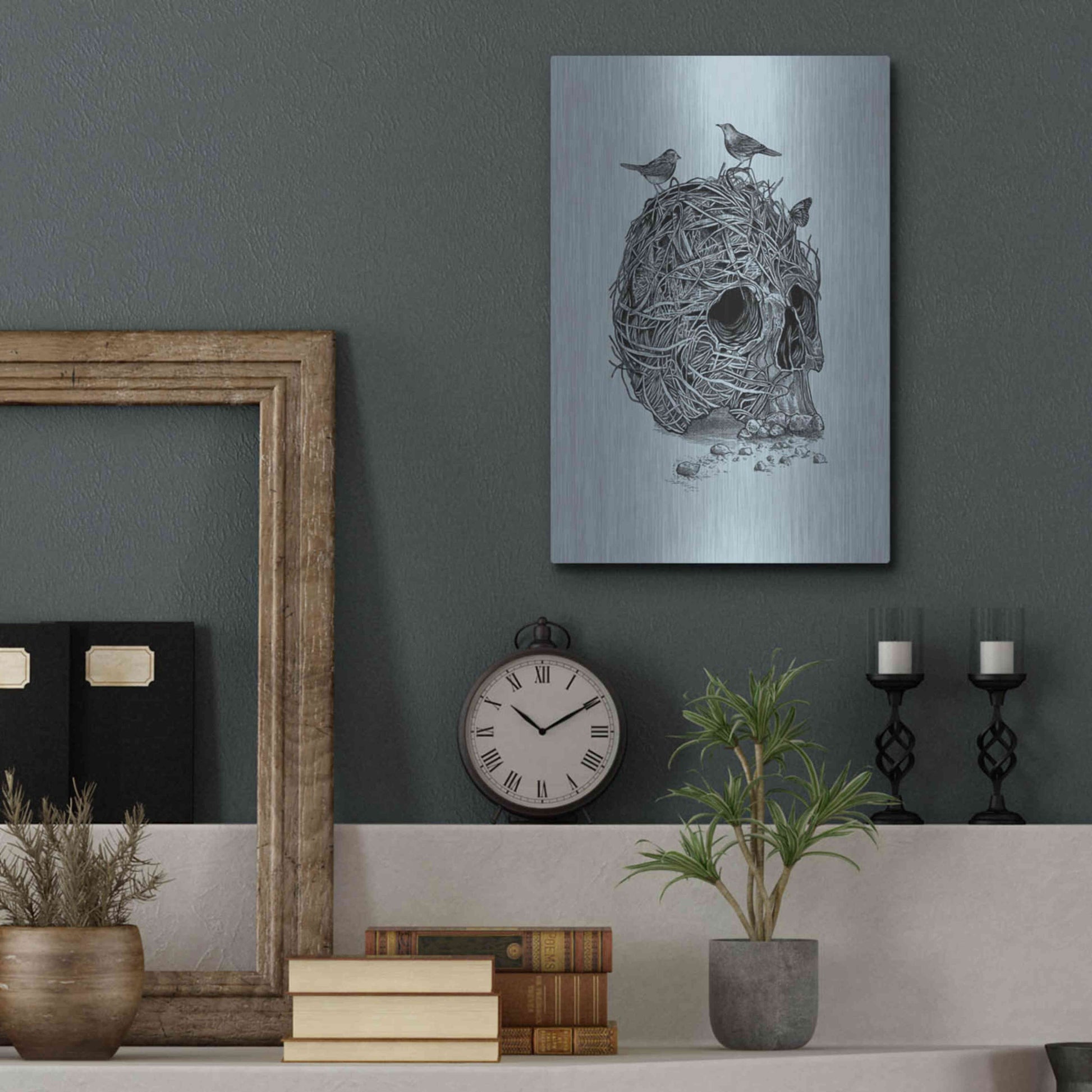 Luxe Metal Art 'Skull Nest' by Luxe Portfolio, Metal Wall Art,12x16