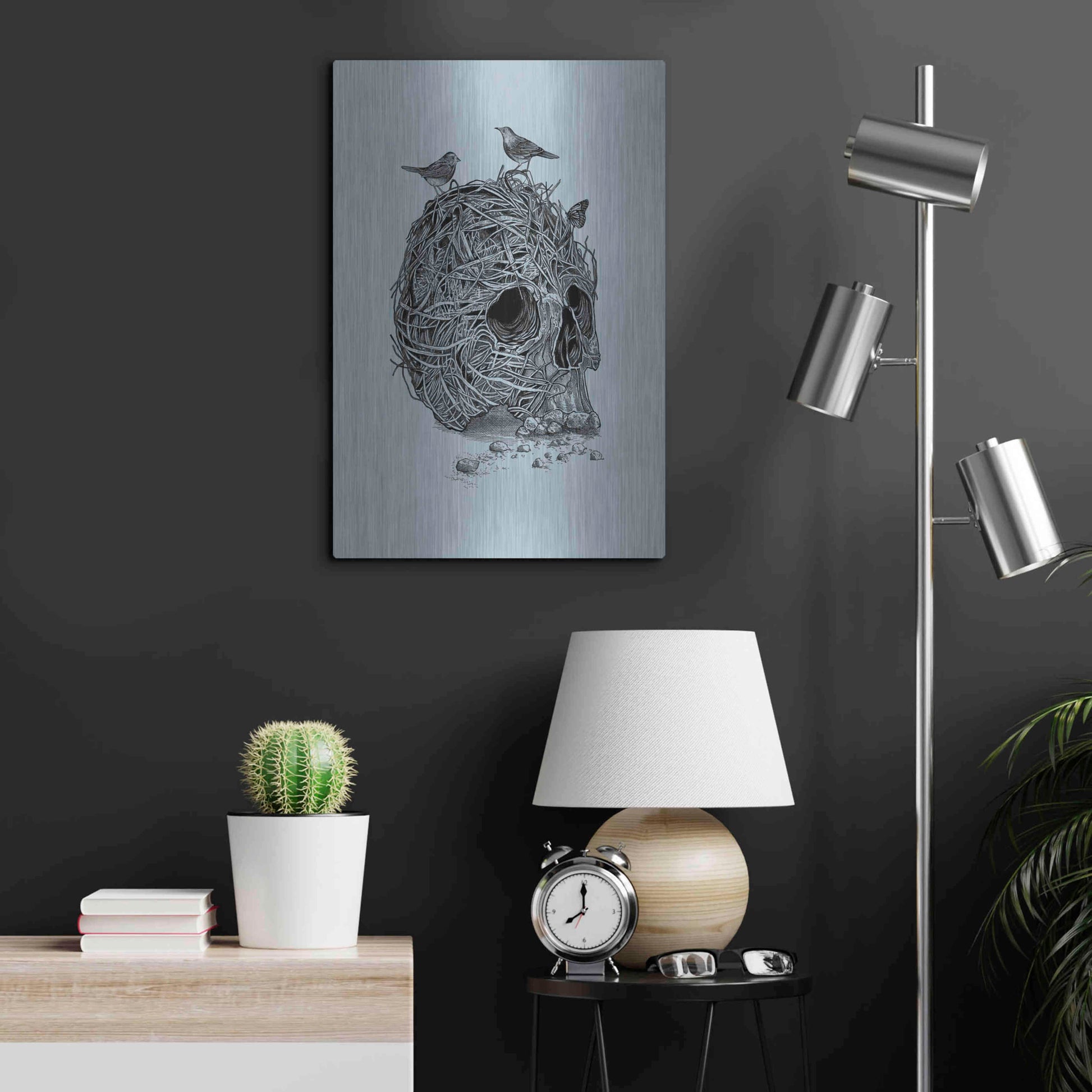 Luxe Metal Art 'Skull Nest' by Luxe Portfolio, Metal Wall Art,16x24