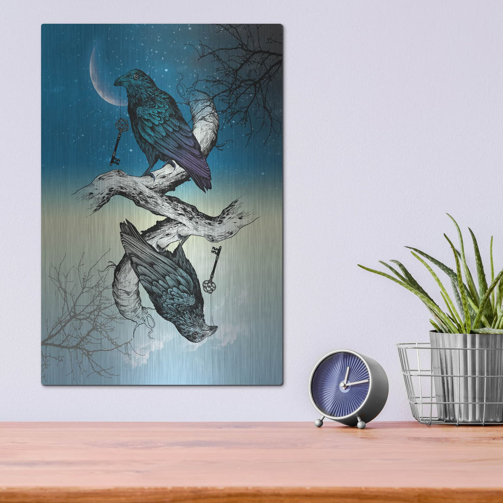 'Raven Night and Day' by Rachel Caldwell – Metal Wall Art, 12x16 room view
