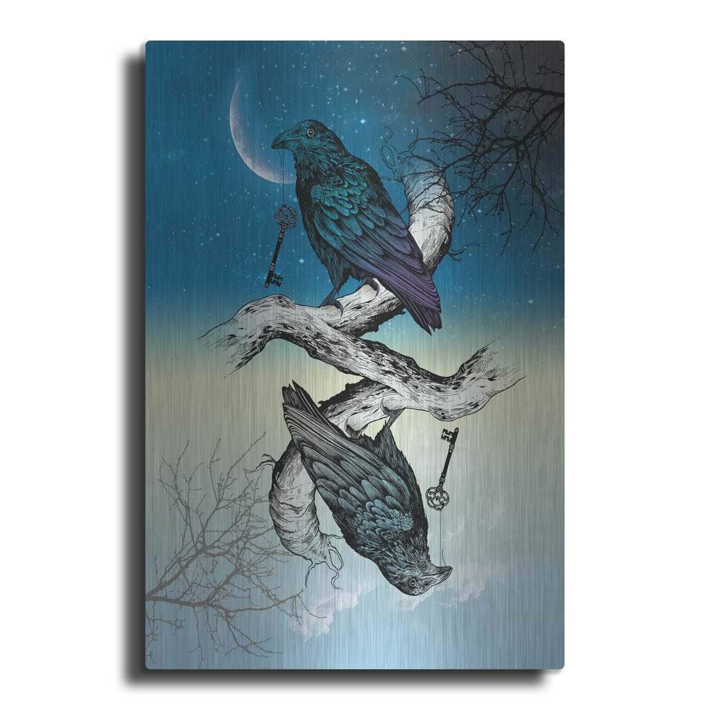 'Raven Night and Day' by Rachel Caldwell – Metal Wall Art