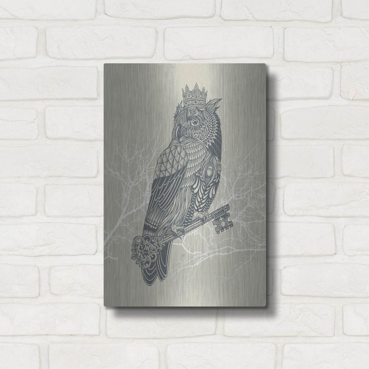 Luxe Metal Art 'Owl_King' by Luxe Portfolio, Metal Wall Art,12x16