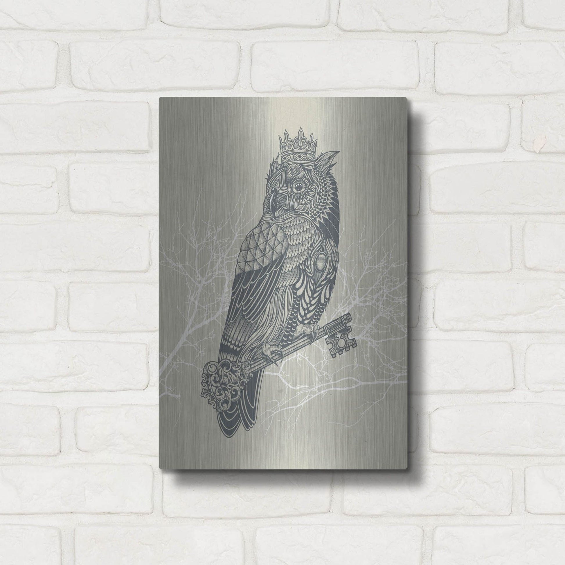 Luxe Metal Art 'Owl_King' by Luxe Portfolio, Metal Wall Art,12x16