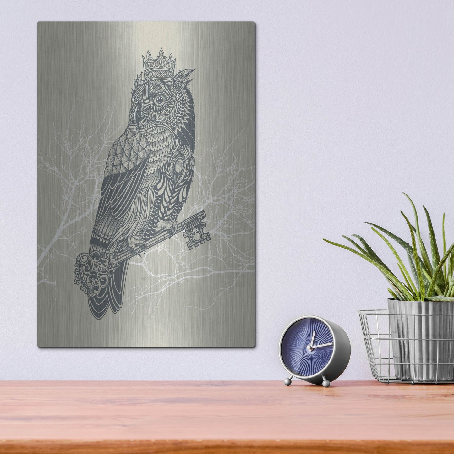 Luxe Metal Art 'Owl_King' by Luxe Portfolio, Metal Wall Art,12x16