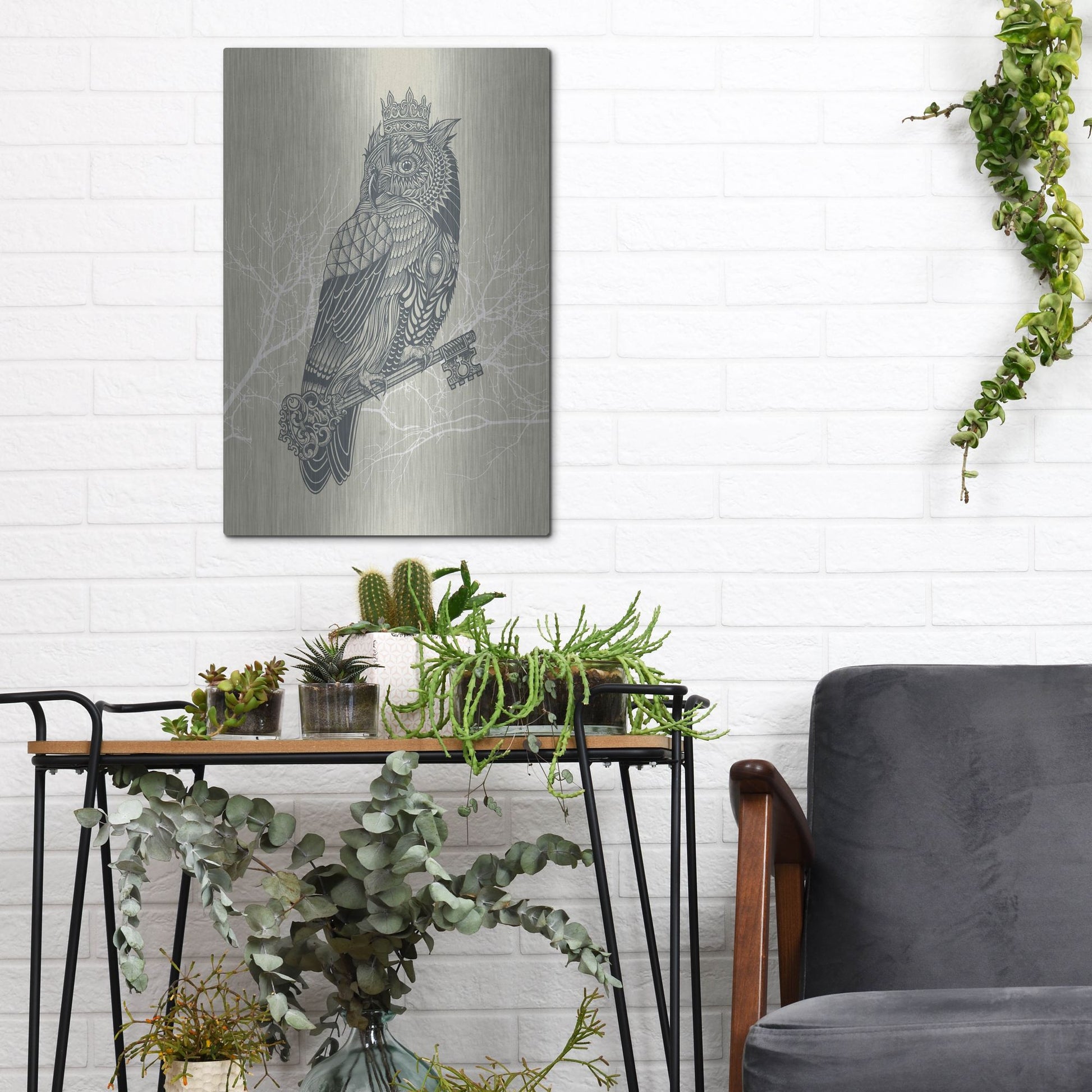 Luxe Metal Art 'Owl_King' by Luxe Portfolio, Metal Wall Art,12x16