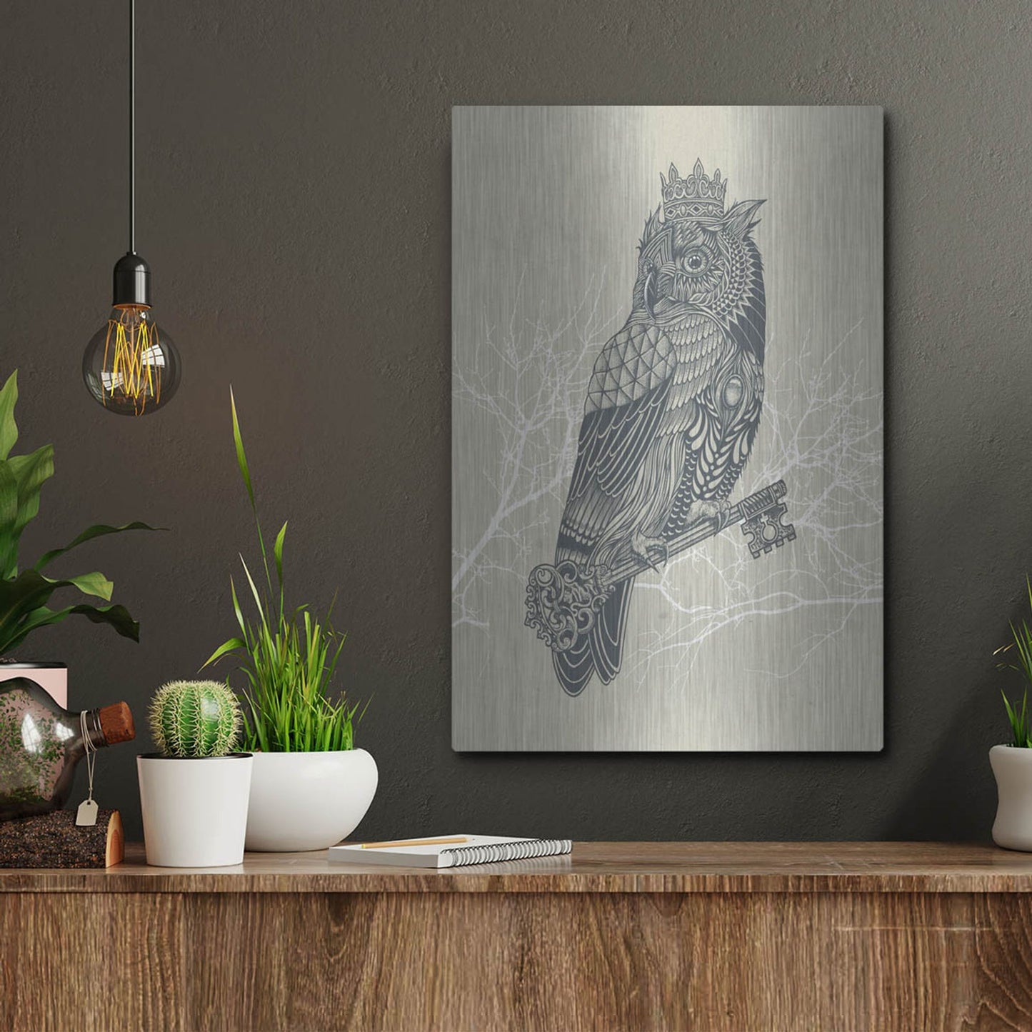 Luxe Metal Art 'Owl_King' by Luxe Portfolio, Metal Wall Art,12x16