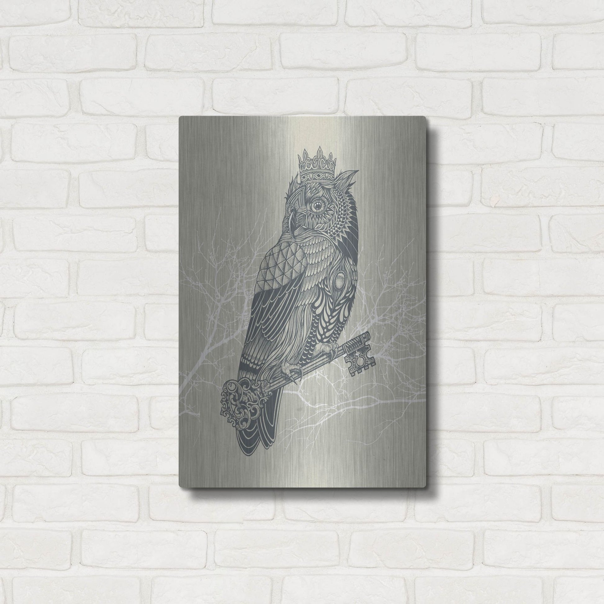 Luxe Metal Art 'Owl_King' by Luxe Portfolio, Metal Wall Art,16x24