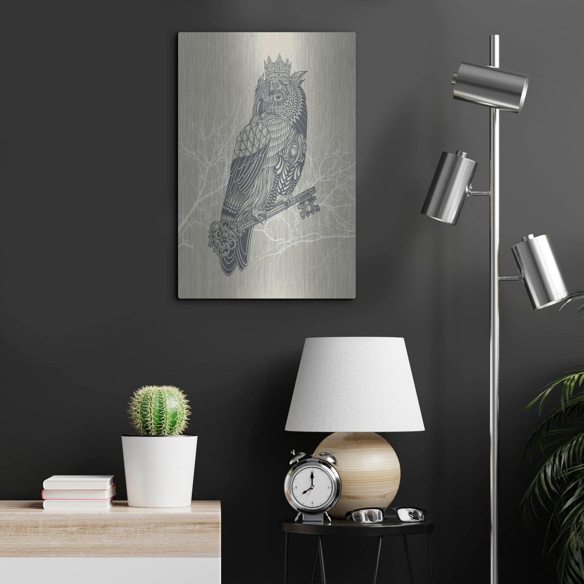 Luxe Metal Art 'Owl_King' by Luxe Portfolio, Metal Wall Art,16x24