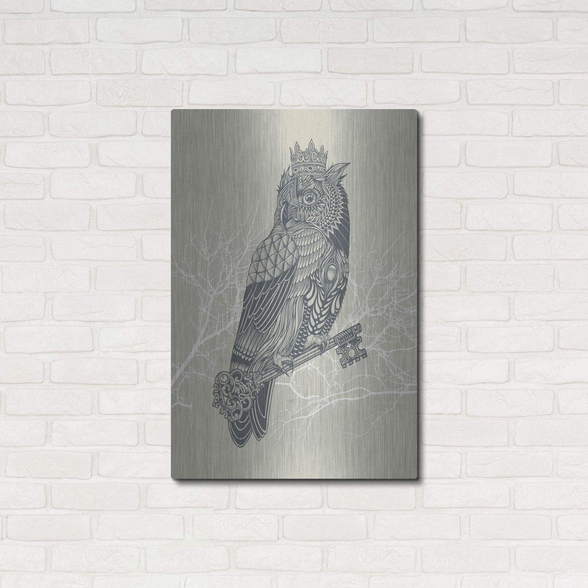 Luxe Metal Art 'Owl_King' by Luxe Portfolio, Metal Wall Art,24x36