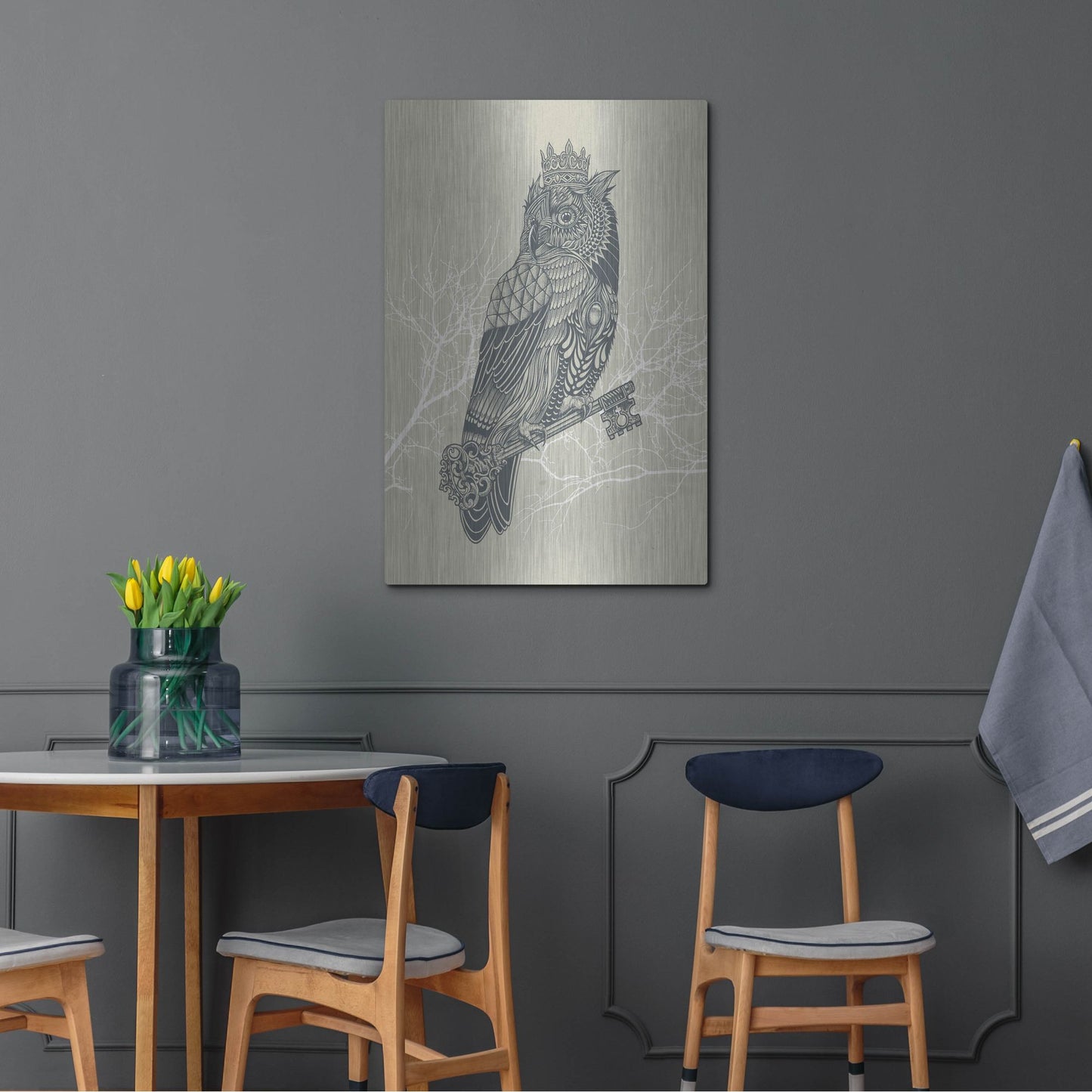 Luxe Metal Art 'Owl_King' by Luxe Portfolio, Metal Wall Art,24x36