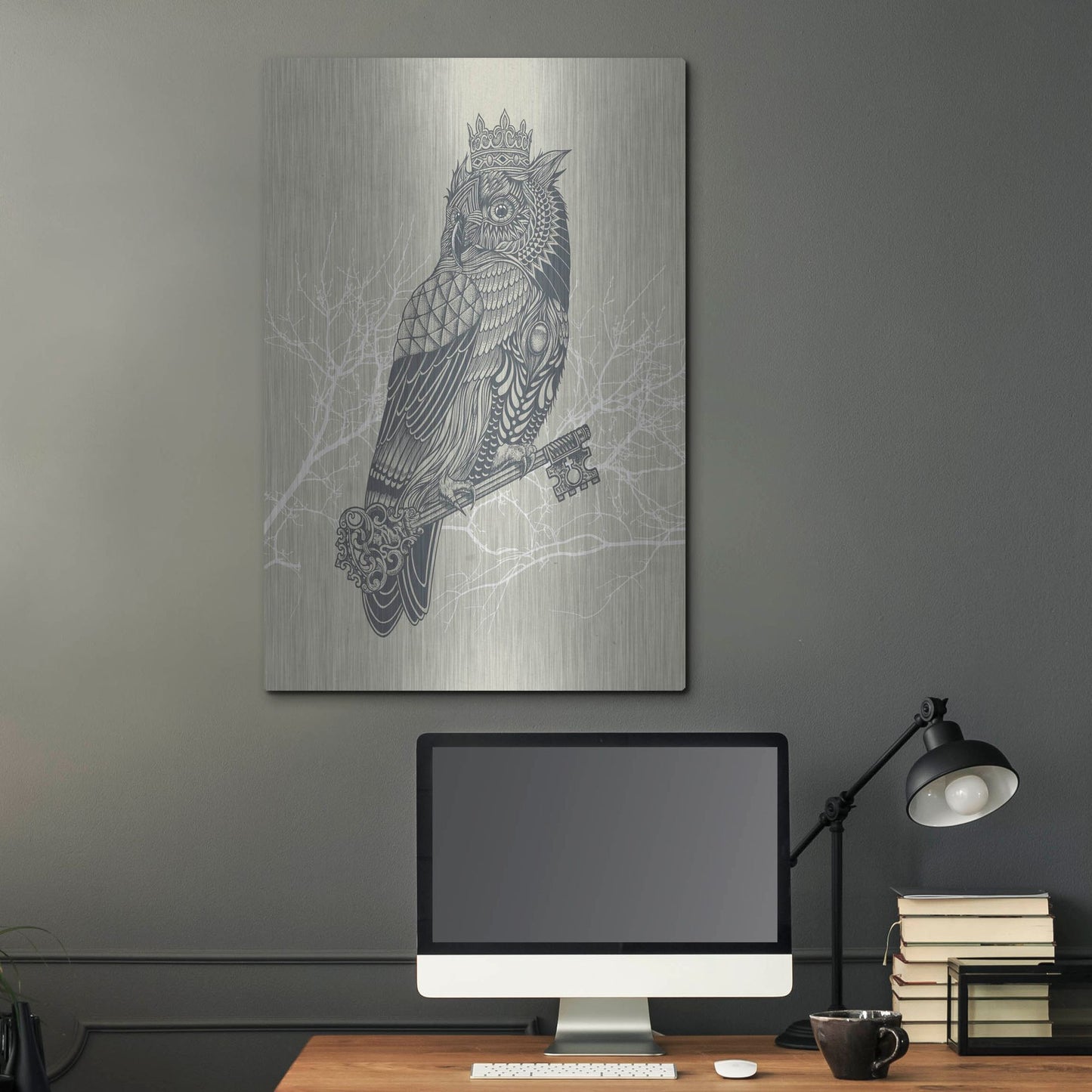 Luxe Metal Art 'Owl_King' by Luxe Portfolio, Metal Wall Art,24x36