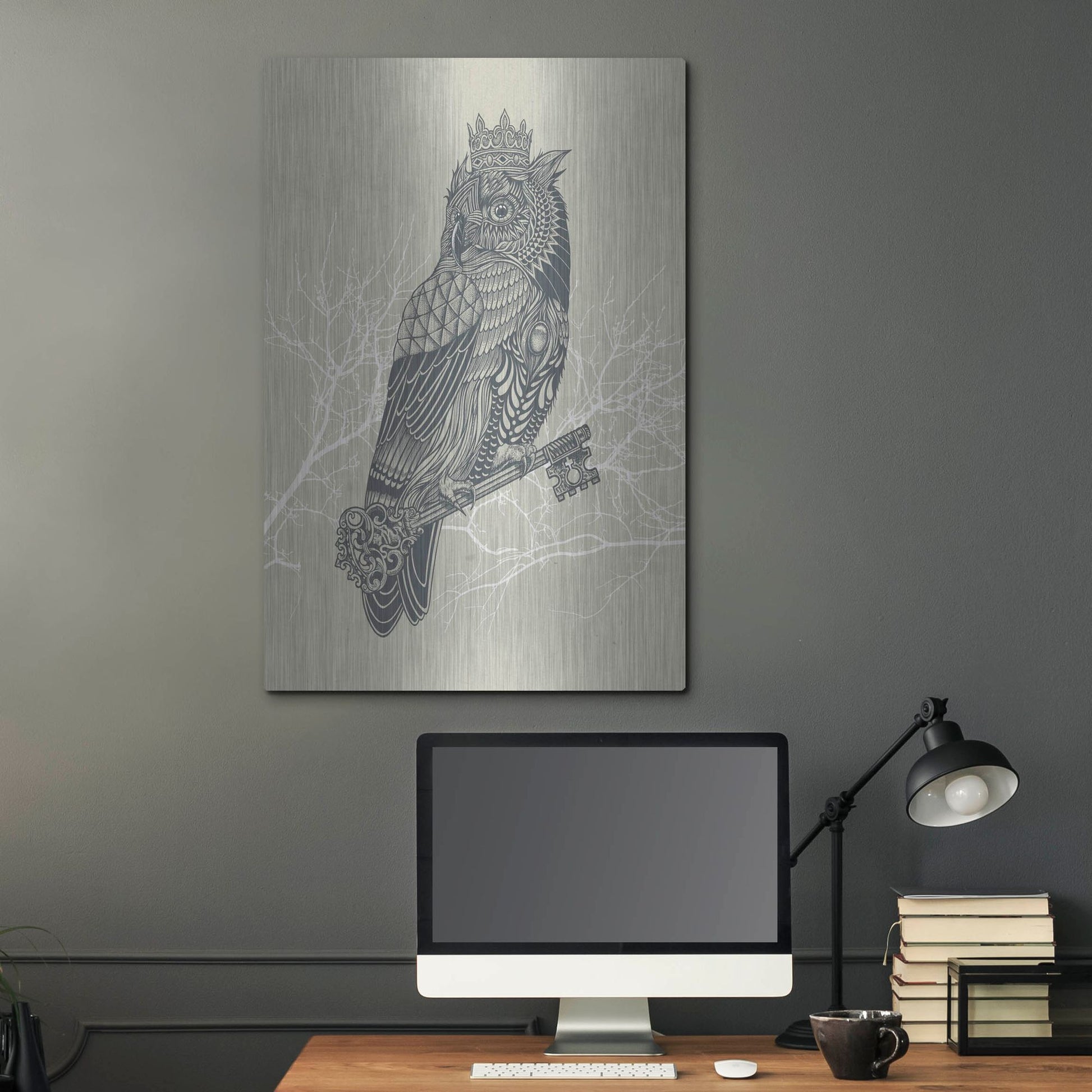 Luxe Metal Art 'Owl_King' by Luxe Portfolio, Metal Wall Art,24x36