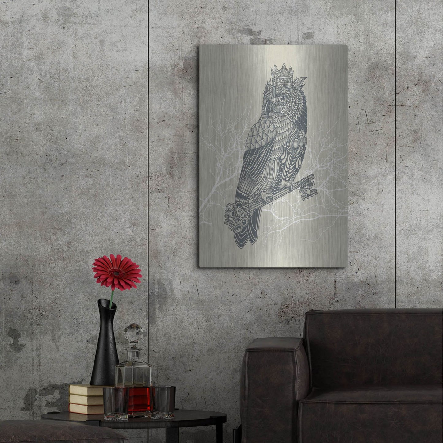 Luxe Metal Art 'Owl_King' by Luxe Portfolio, Metal Wall Art,24x36