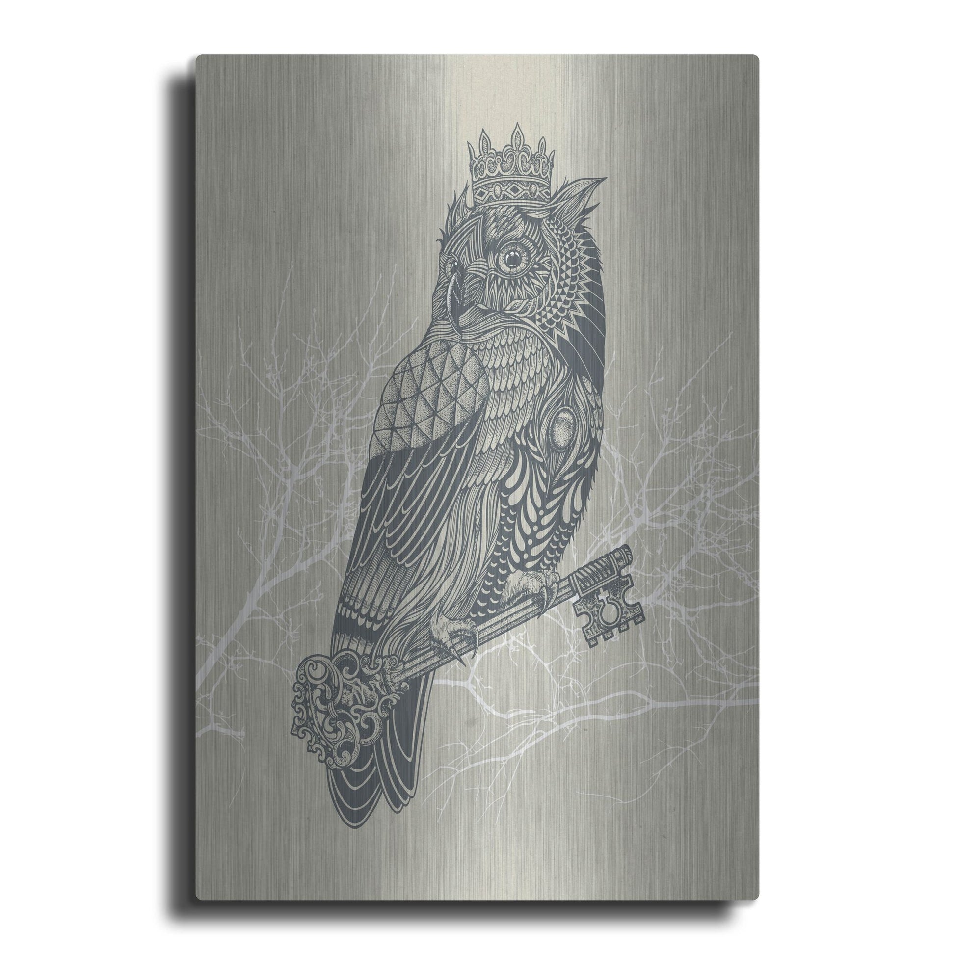 Luxe Metal Art 'Owl_King' by Luxe Portfolio, Metal Wall Art