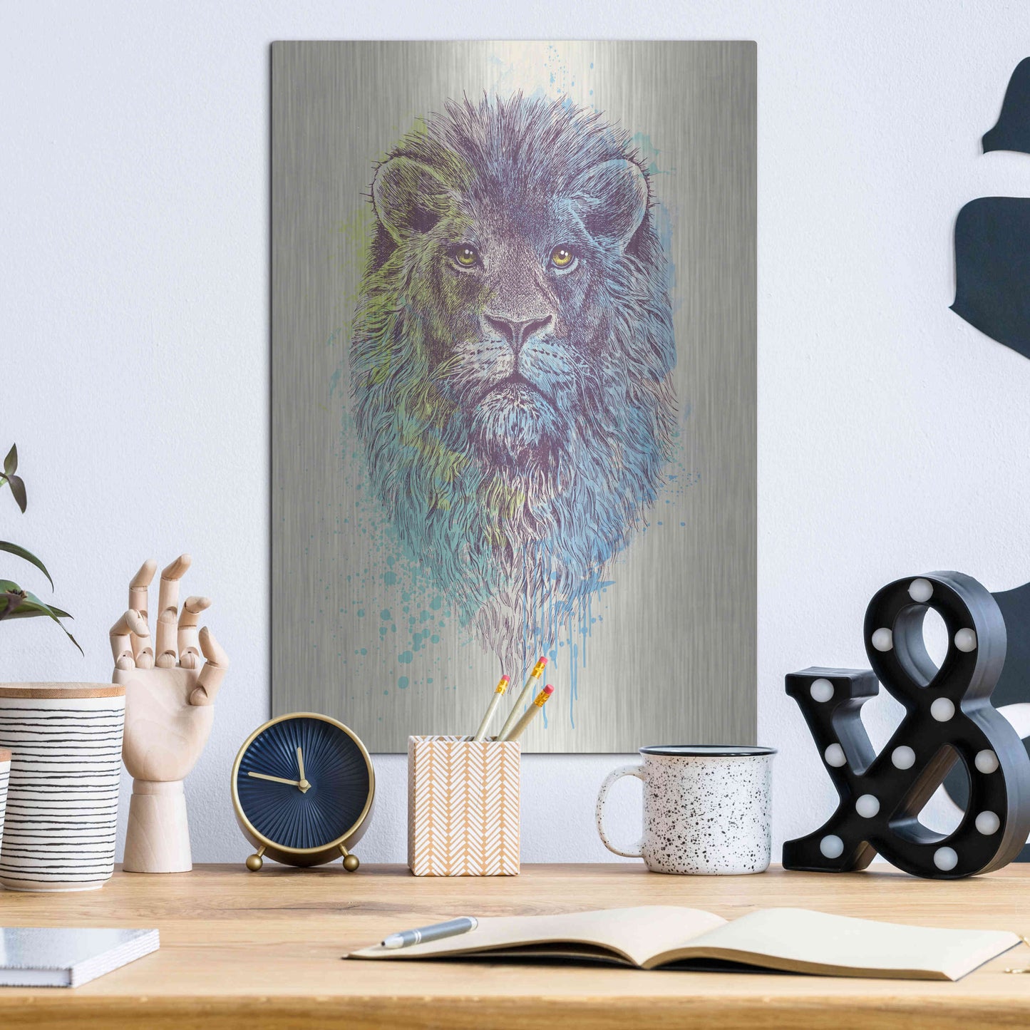 Luxe Metal Art 'Lion King' by Luxe Portfolio, Metal Wall Art,12x16