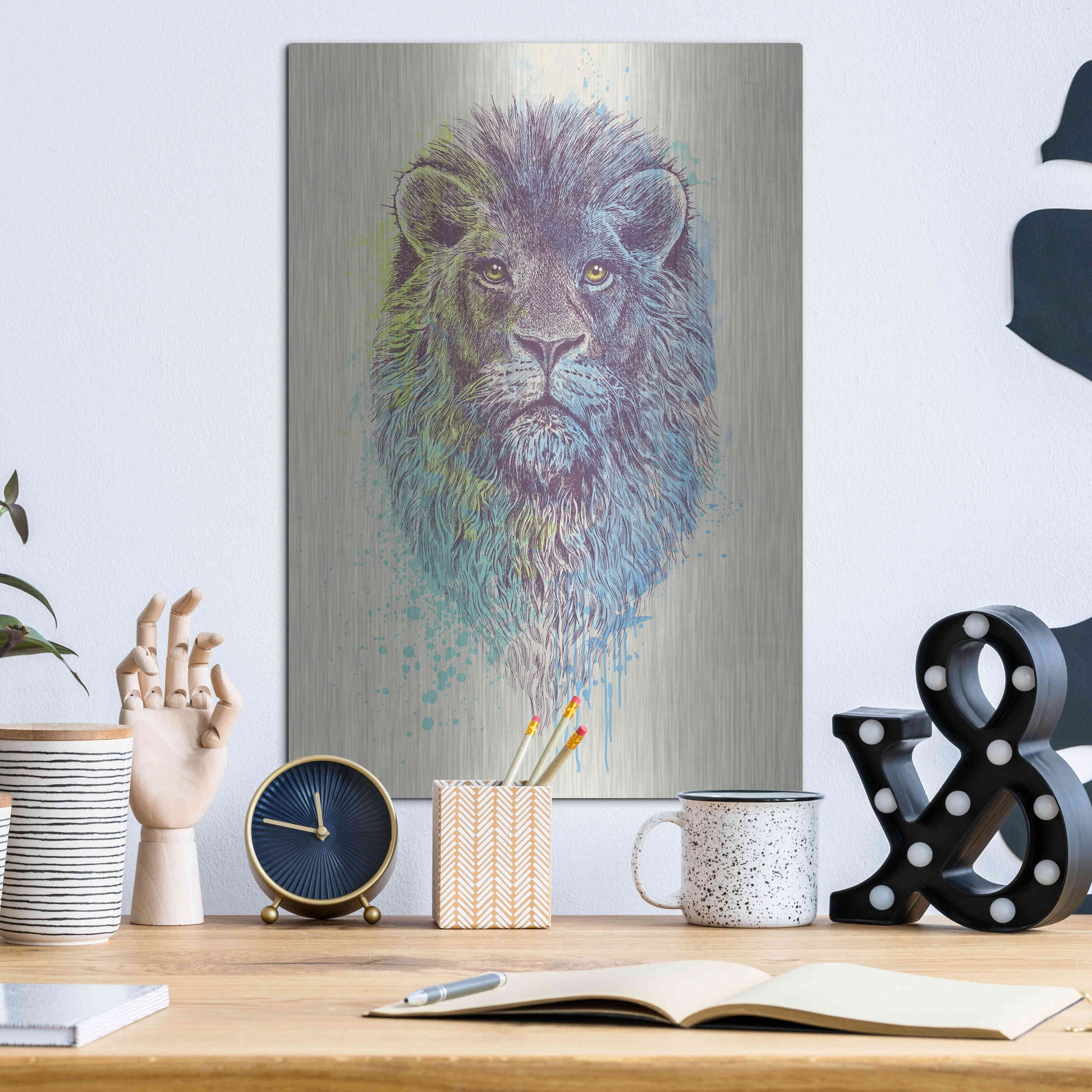 Luxe Metal Art 'Lion King' by Luxe Portfolio, Metal Wall Art,12x16
