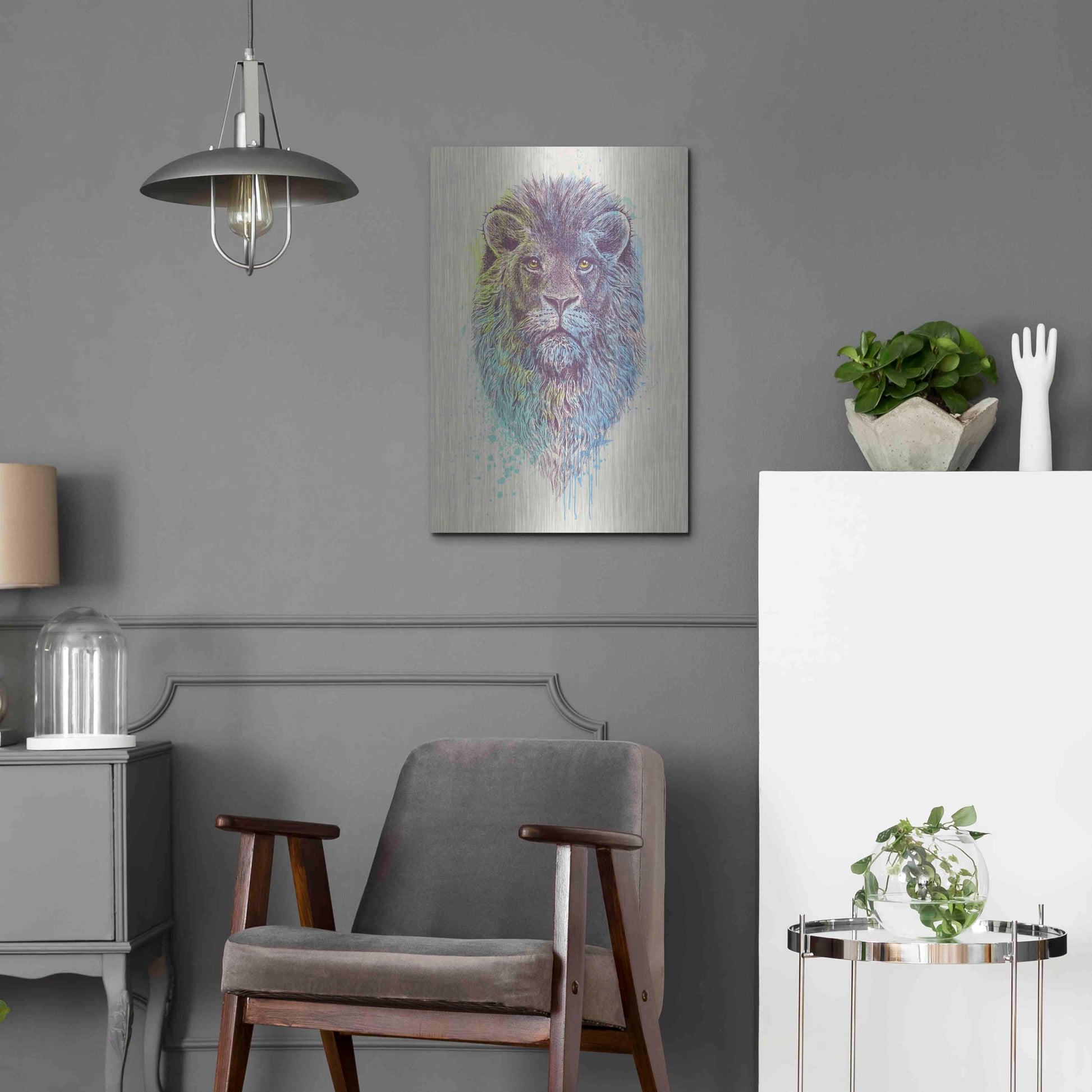 Luxe Metal Art 'Lion King' by Luxe Portfolio, Metal Wall Art,16x24